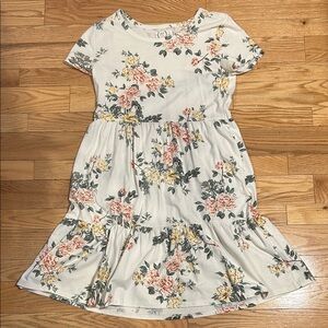 Maurices Floral Womens Dress - Cream and Yellow